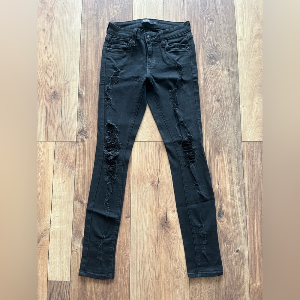 Just Black Distressed Black Skinny Jeans